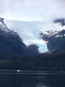 Passing hanging glacier en route to Dawes